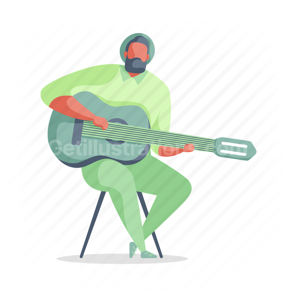 guitar, man, instrument, musician